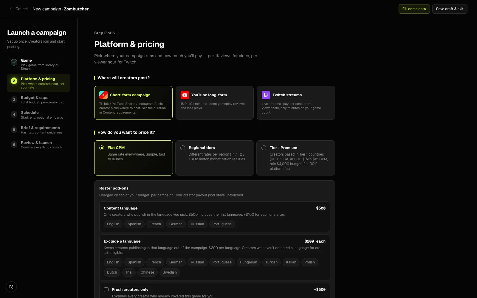 Launch a campaign in 3 minutes